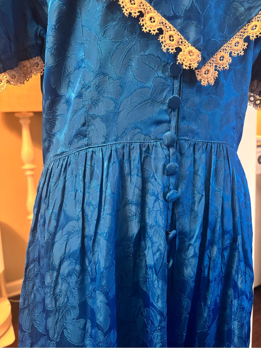 Vintage Handmade Royal Blue Gown - Picture 7 of 12